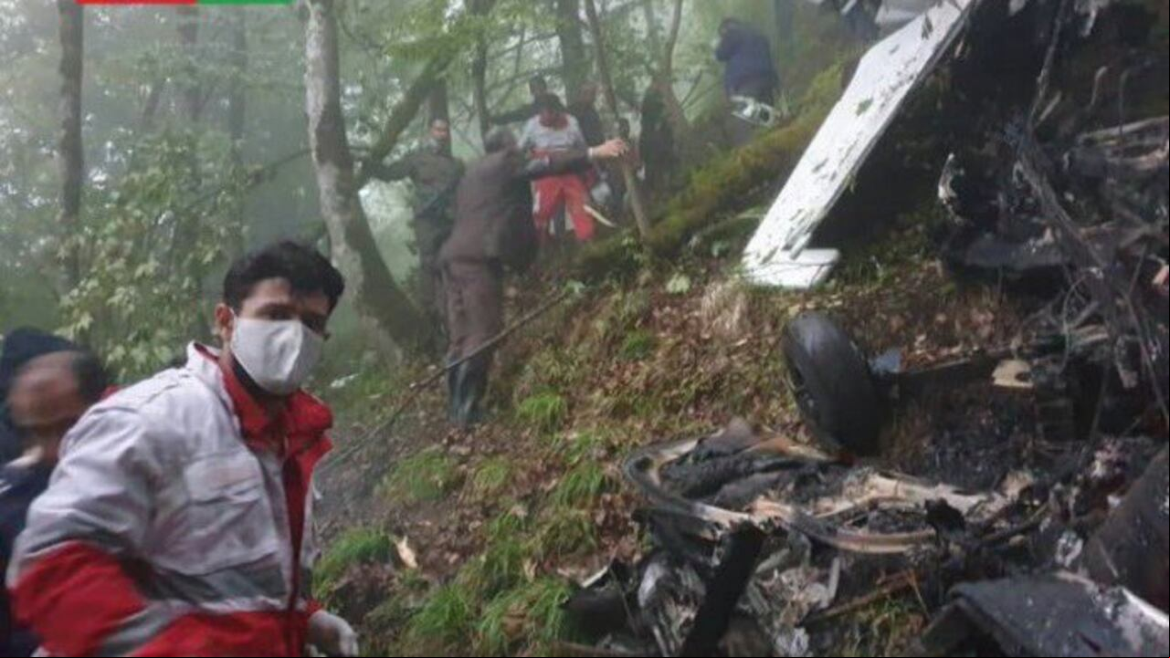 Estas son las imágenes del accidente de helicóptero que tuvo el presidente de Irán, Ebrahim Raisi.